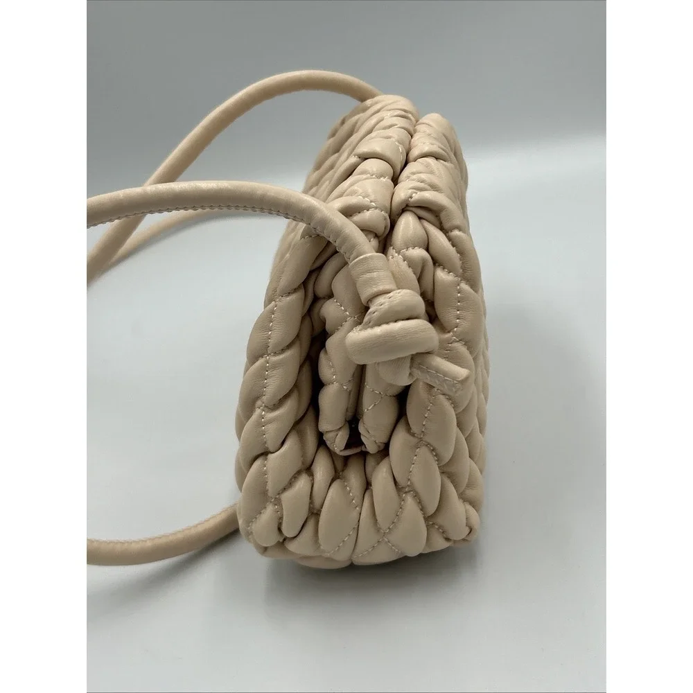 Dumpling Bag Quilted Clutch Handbag Cloud‎ Crossbody Purse Fashion Beige